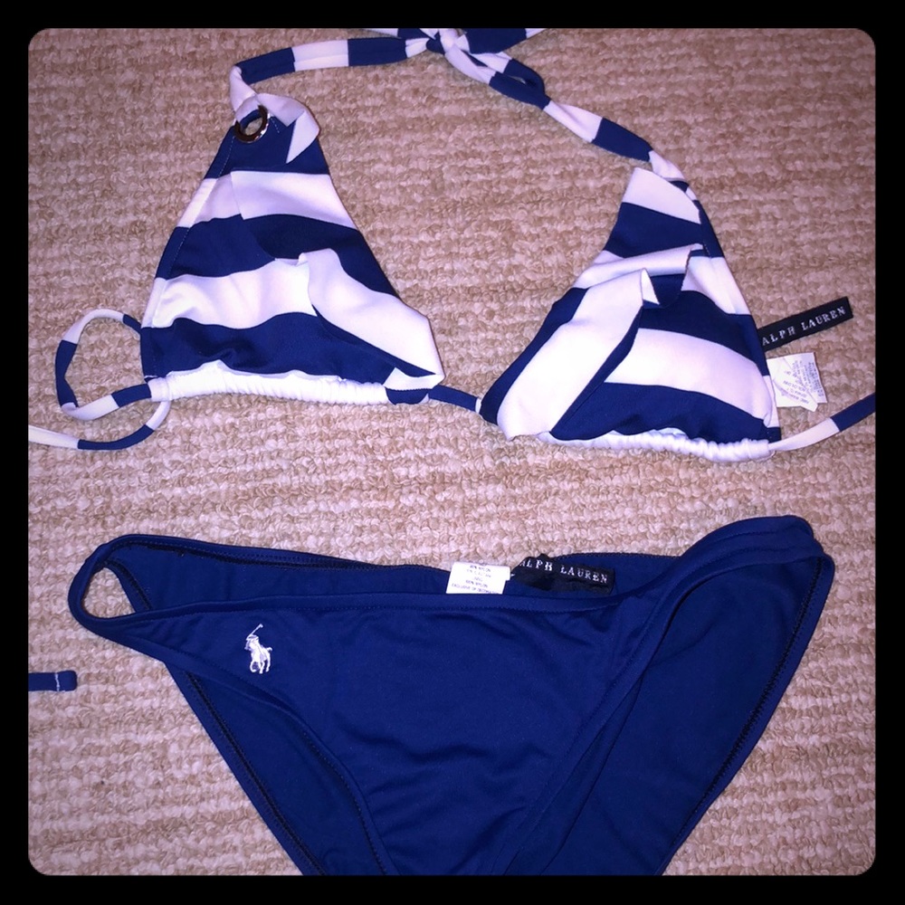 Striped blue and white bathing suit!